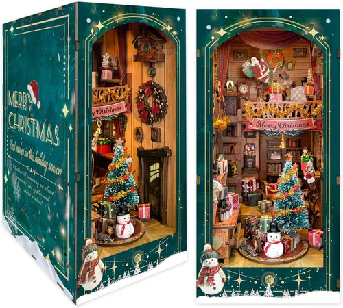 Miniatura 8 de Rompecabezas de madera 3D de bricolaje con rueda de ferrita, kit de casa de muñecas de bricolaje, modelo de construcción de circo
