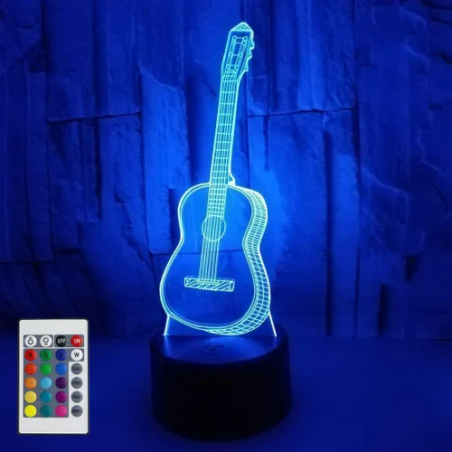 Miniatura 7 de Luz Nocturna de Ilusión 3D AZIMOM con Forma de Piano, 16 Colores Cambiantes, Control Inteligente Táctil, Control Remoto, Ilusión Óptica, Lámpara