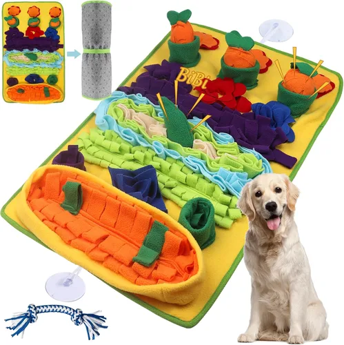 Miniatura 11 de Tapete de olfateo para perros de razas grandes, 32 x 20 pulgadas, lavable, duradera, para entrenamiento de alimentación lenta, juguete