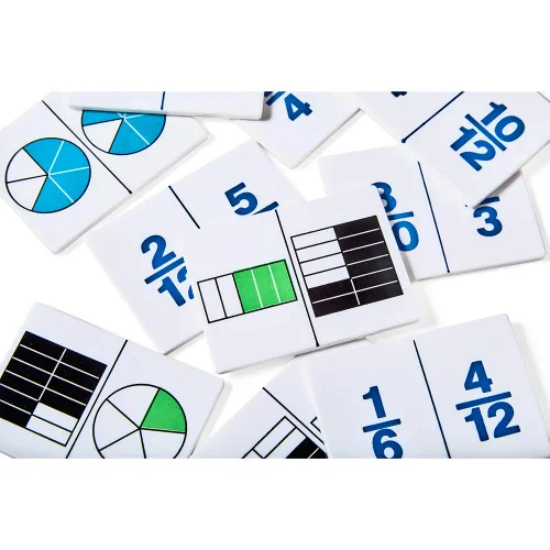 Miniatura 4 de hand2mind Azulejos de juego de dominó de fracción de plástico, materiales de matemáticas Montessori para que los niños aprendan decimales