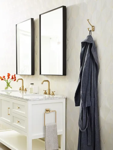 Miniatura 2 de Amerock H37004CZ Gancho de pared decorativo Vicinity de triple punta Gancho en bronce champán para abrigos, sombreros, mochilas, bolsos