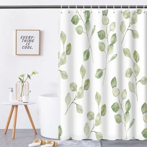 Miniatura 35 de Cortina de Ducha Floral Bohemia Negra Flores de Mediados de Siglo Botánica Moderna Elegante Estética Cortina de Ducha para Decoración de Baño