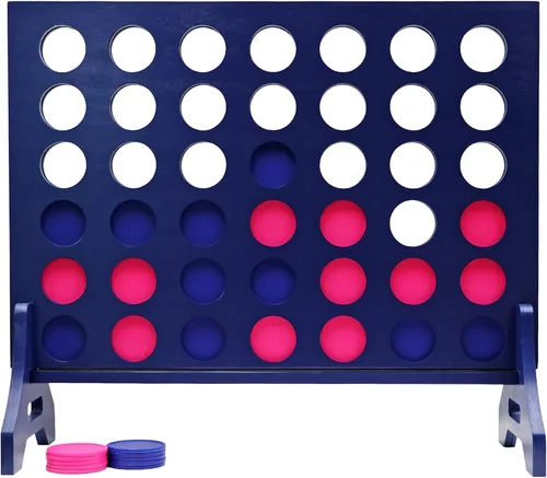 Miniatura 70 de Tailgating Pros Cuatro en una fila gigante azul marino premium con funda de transporte – Juego de patio al aire libre de gran tamaño – ¡Muchos