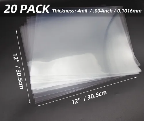 Miniatura 2 de 20 hojas de plantillas de Mylar en blanco de 4 mil, hojas de plástico transparente de 12 x 12 pulgadas para manualidades Cricut y máquina de corte