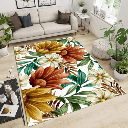 Miniatura 17 de Alfombra de área de flores simples moradas, alfombra abstracta degradada para interiores, decoración de sala de estar, cálida, suave, duradera