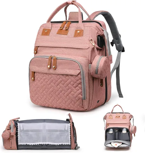 Miniatura 11 de Mochila para Pañales, Bolsa de Pañales Impermeable Multifunción para Bebé, con Estación de Cambio de Pañales, Artículos Esenciales Imprescindibles