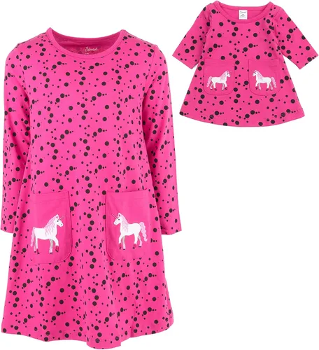 Miniatura 51 de Leveret - Conjunto de vestidos a juego para niña y para muñeca, 100% algodón, gran variedad de estilos, (tallas de 2 a 14 años)