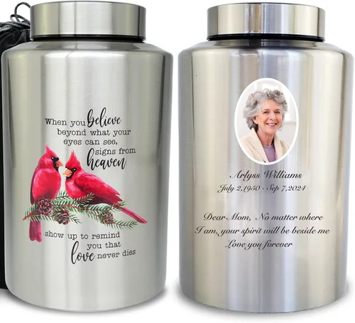 Miniatura 26 de Urnas de cremación pequeñas de hasta 60 libras para parte de cenizas adultas masculinas y femeninas, mini urna decorativa conmemorativa de recuerdo