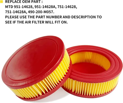 Miniatura 2 de 951-14628 Reemplazo del filtro de aire compatible con cortacésped, 751-14628 Reemplazo del filtro de aire de papel para MTD, Cub Cad et, Troy-B