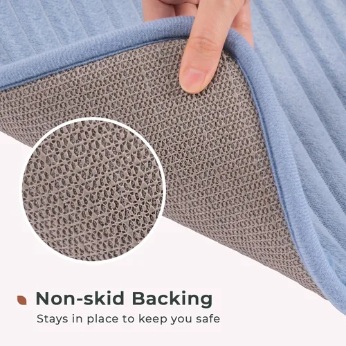 Miniatura 6 de FRESHMINT - Alfombra de baño de espuma viscoelástica ultrasuave con carbón activado, 17 x 24 pulgadas, tapete para baño antideslizante, alfombras