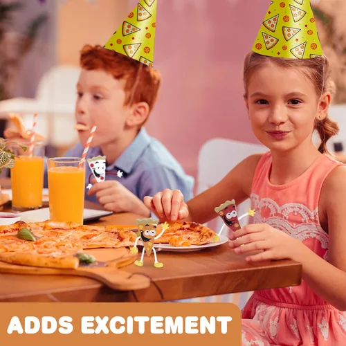 Miniatura 2 de ArtCreativity Figuras de pizza flexibles, paquete de 12 juguetes para ansiedad para niños, divertidos recuerdos de fiesta de pizza, rellenos