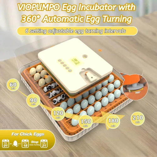 Miniatura 3 de Incubadora de huevos para incubar 56-154 huevos de pollo/codorniz/pavo, incubadoras de aves de corral con giro automático de huevos/control