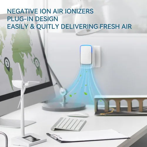 Miniatura 5 de Ionizadores de aire para el hogar, enchufe de iones negativos para dormitorio, estudio, oficina, gimnasio, hotel, cocina, mini filtro de aire