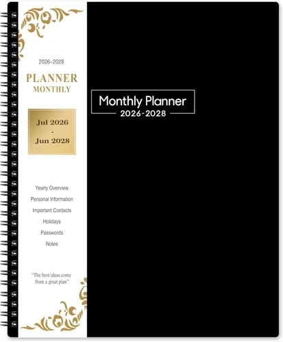 Agenda mensual 2026-2027, agenda mensual de enero de 2026 a diciembre de 2027, planificadores 2026-2027 de 8.5 x 11 pulgadas, 24 pestañas, bolsillo