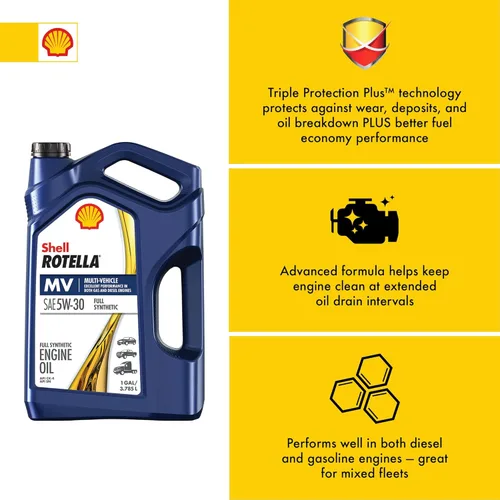 Miniatura 3 de Shell Rotella 550046251 T6 Aceite de motor diésel para vehículos multivehículo 5W-30 totalmente sintético (1 galón, paquete individual)