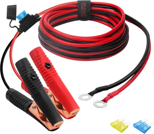 Miniatura 8 de CUZEC Cable de extensión de 16 AWG con abrazadera de batería de 12 V/24 V clip de batería para inversor de alta potencia y más (1.6 pies de largo)