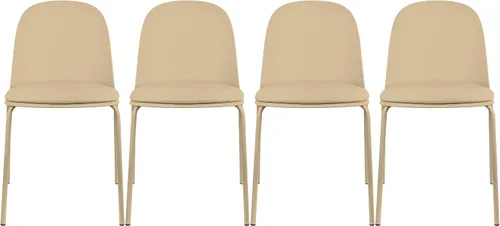 Miniatura 29 de 2xhome Silla de comedor moderna apilable sin brazos Asiento de plástico con patas de metal Uso en interiores o exteriores Patio de cocina