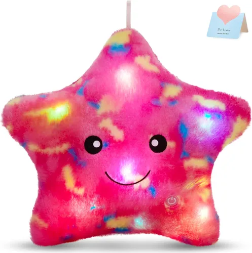 Miniatura 10 de Wewill Creative Luz LED nocturna brillante Almohada de felpa con forma de estrella Juguetes de falta, azul Azul (Variante 2)