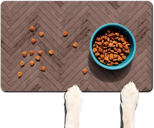 Miniatura 16 de Tapetes para Comida de Perros para Pisos Absorbentes, Tapete para Comida de Mascotas y Gatos - Tapetes de Secado Rápido para Tazones de Perros