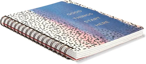 Miniatura 8 de Compendium Cuaderno de espiral – Good Things Start Here — Un cuaderno de diseño en espiral con 192 páginas rayadas, rayas universitarias, 7.0 Good