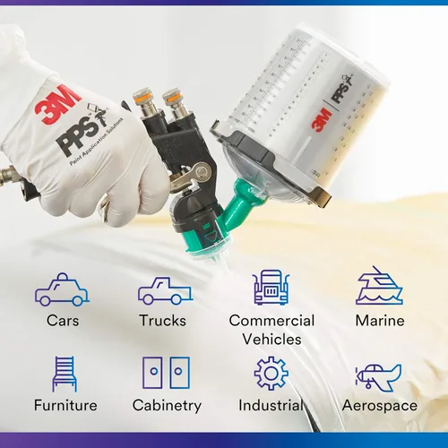 Miniatura 5 de 3M PPS 2.0 Kit de recarga de sistema de pistola de pintura con tapas y forros, 26173, estándar, 22 onzas, filtro de 200 micrones, uso