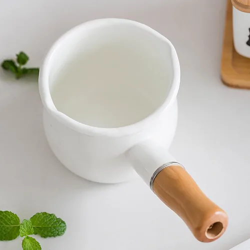 Miniatura 4 de Olla de leche esmaltada, calentador de mantequilla antiadherente, mini cacerola, 4 pulgadas, 17 onzas, utensilios de cocina pequeños con mango