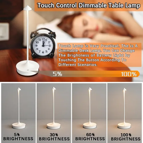 Miniatura 7 de Cordless Table Lamp Rechargeable LED Table Lamps Battery Operated 4000mAh Touch Dimmable Wireless Lamp Waterproof Portable Outdoor Table Light for