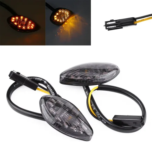 Miniatura 3 de Keenso 2 unids luz de giro de motocicleta, señales de giro al ras en forma de ojo para Grom 2014-2016