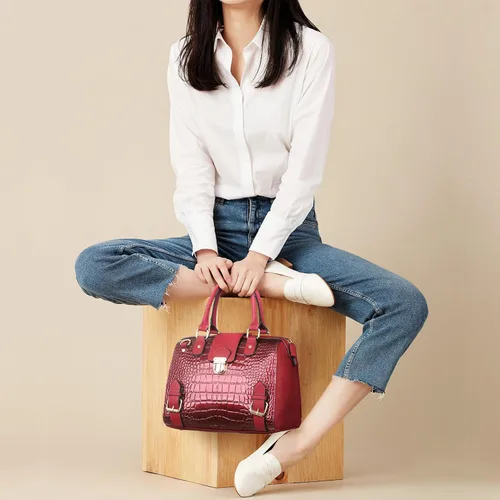 Miniatura 2 de Dasein - Bolso de mano para mujer, diseño de barril, cuero vegano, bolso de hombro, con asa superior, a la moda, bolso de trabajo