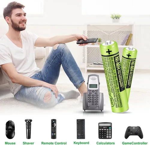 Miniatura 6 de Paquete de 4 baterías recargables AAA BK-40AAABU de 400 mAh 1.2 V para teléfono inalámbrico Panasonic Ni-MH AAA Baterías para controles remotos