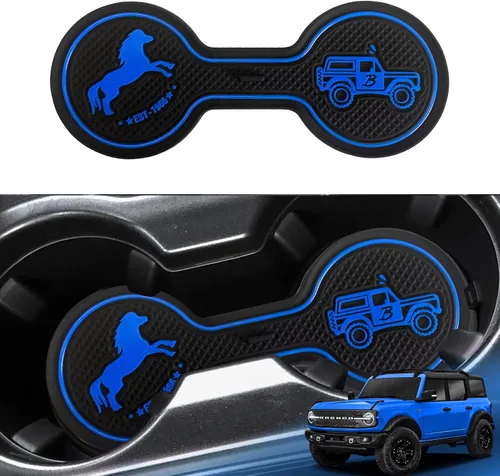 Portavasos para automóvil compatible con Ford Bronco Offroad 2021-2025, posavasos decorativos de silicona para automóvil, accesorios para automóvil