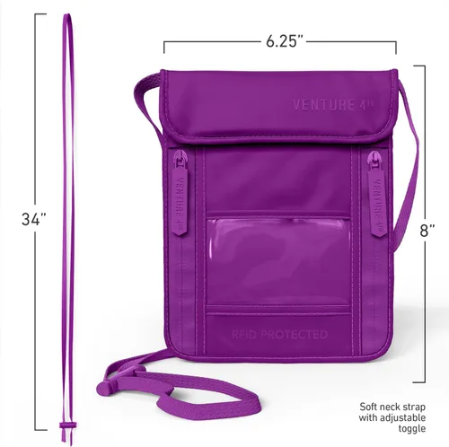 Miniatura 61 de Venture 4th bolsa de cuello de viaje con traba RFID, gris), V4-01-NP-GR