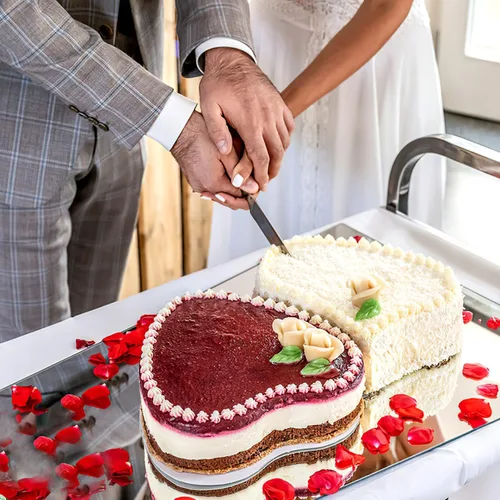 Miniatura 6 de Abaodam Maniquí de pastel de corazón de espuma de corazón, modelo de práctica de horneado de 12 pulgadas para el día de San Valentín, boda