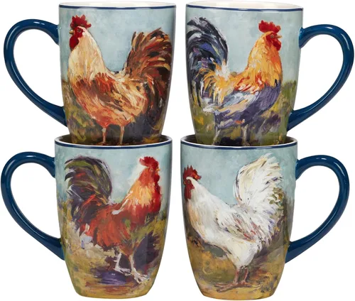 Miniatura 4 de Certified International Rooster Meadow - Juego de vajilla de 16 piezas, servicio para 4