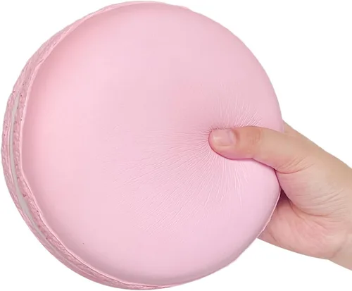 Miniatura 5 de Gaint Macaron Slow Rising Squishie, regalo de cumpleaños jumbo para niños, juguetes Kawaii para aliviar el estrés (rosa)