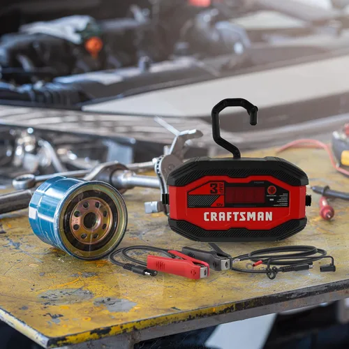 Miniatura 7 de Cargador y Mantenedor de Batería CRAFTSMAN, CMXCESM260, 3-en-1, Totalmente Automático, 3 Amps, 12 Voltios, para Baterías de Motocicleta, Coche, SUV