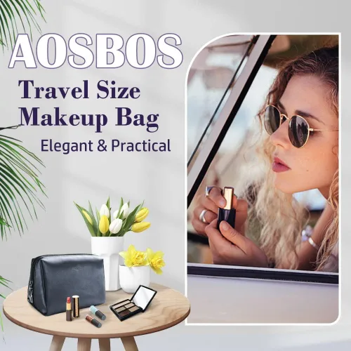 Miniatura 7 de Aosbos Bolsa de Cosméticos Neceser de Maquillaje para Mujeres, Bolsa de Cosméticos Impermeable para Viaje, Bolsa de Maquillaje para Bolso, Azul Azul