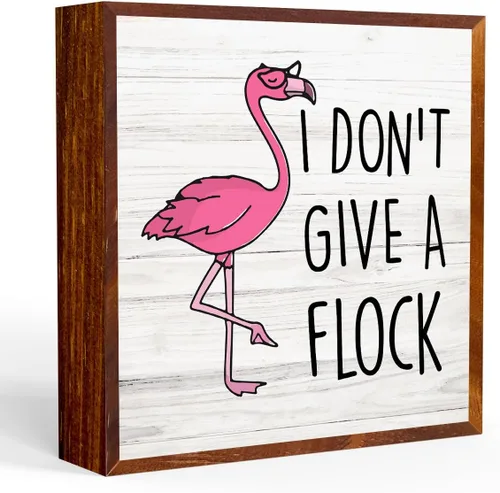 Miniatura 7 de Decoración de flamenco para decoración de verano para el hogar, escritorio de flamenco, inspirador, día soleado, caja de madera, letrero de madera