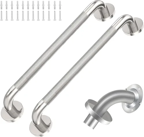 Miniatura 12 de Barras de agarre para discapacitados de 24 pulgadas, paquete de 2 barras de agarre de acero inoxidable para bañeras y duchas, barras de seguridad
