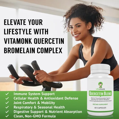 Miniatura 5 de VitaMonk Complejo de quercetina - 3 formas bioactivas - fitosoma de isoquercetina y quercetina con bromelina - Apoyo del sistema inmunológico