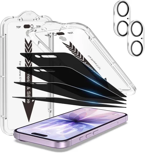 Miniatura 19 de EZ-GLAZ - Paquete de 4 + 2 protectores de pantalla de privacidad para iPhone 13 [6.1 pulgadas] con protector de lente de cámara