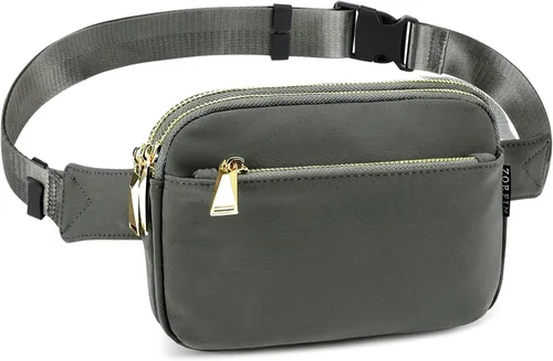 Miniatura 6 de Zorfin - Riñonera moderna de nailon negro para mujer