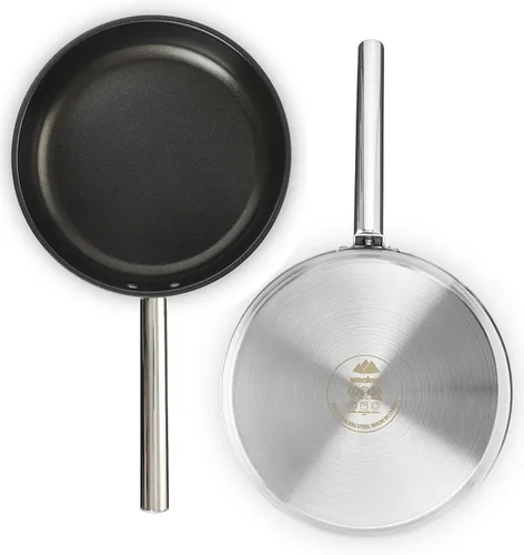 Miniatura 4 de Juego de utensilios de cocina de acero inoxidable 304 de 8 piezas para ollas y sartenes, kit de cocina de fuego abierto Sartén vaporera con bolsa