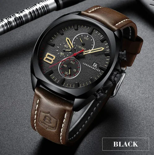 Miniatura 3 de FANMIS Reloj de cuarzo analógico con cronógrafo de acero inoxidable para hombre