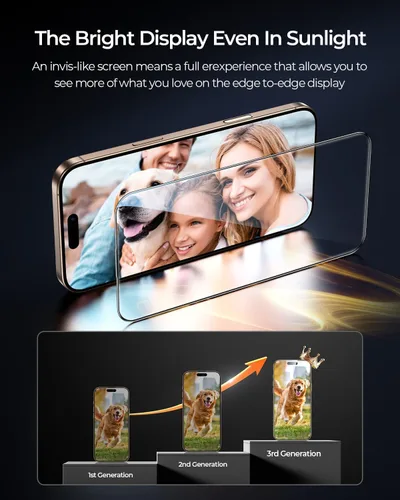 Miniatura 7 de MRGLAS TOP 9H+ - Paquete de 4 protectores de pantalla de vidrio para iPhone 12 Pro Max, protector de pantalla de privacidad con protector de lente