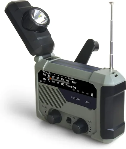 Miniatura 4 de Kaito Radio de emergencia XLN-290WB AM/FM NOAA Weather 5-Way Powered Solar Crank Radio Receptor con sirena, linterna LED, lámpara de lectura