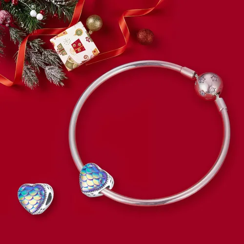 Miniatura 2 de VOROCO Dije de plata de ley 925 con forma de corazón para pulsera, Navidad, día de la madre, cumpleaños, joyería perfecta para mamá, abuela, hija