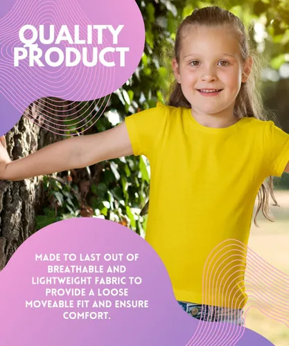 Miniatura 3 de MISS POPULAR Paquete de 4 camisetas de manga corta de secado rápido para niñas, absorben la humedad, rendimiento atlético activo y cuello redondo