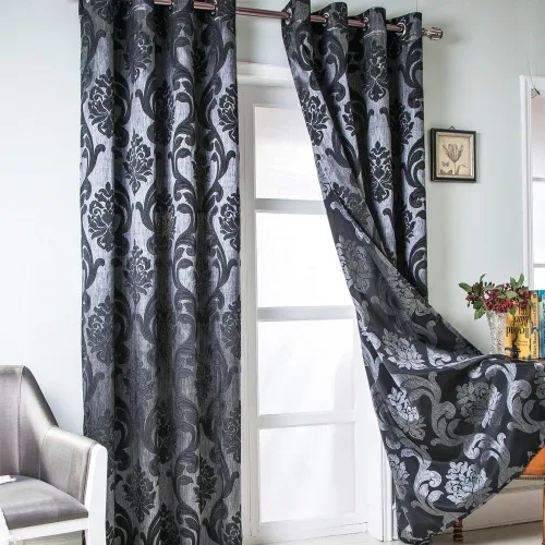 Miniatura 19 de NAPEARL - Cortinas de damasco marrón: cortinas de lujo para sala de estar, cortinas de jacquard para decoración del hogar, cortina marrón victoriana