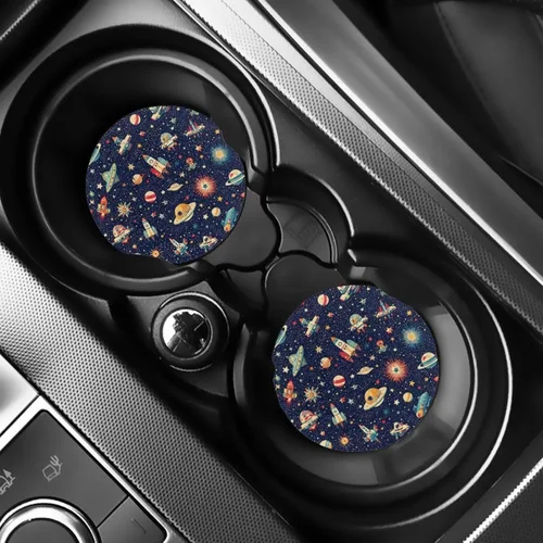 Miniatura 36 de AFPANQZ 250 Years Print Car Coasters for Cup Holders Absorbent Car Accessories 2.8" Car Cup Holder for Women 2 Pack